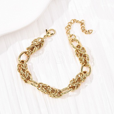 304 Stainless Steel Byzantine Chains Bracelets BJEW-F536-14G-1