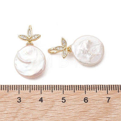 Natural Baroque Keshi Pearl Pendants PALLOY-JF05456-1