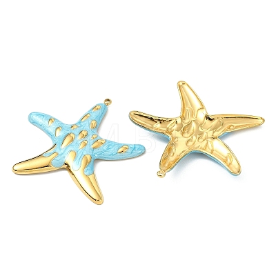 Ocean 304 Stainless Steel Enamel Pendants X-STAS-T076-08B-03G-1