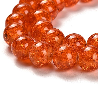 Spray Painted Crackle Glass Beads Strands X-CCG-Q001-10mm-09-1