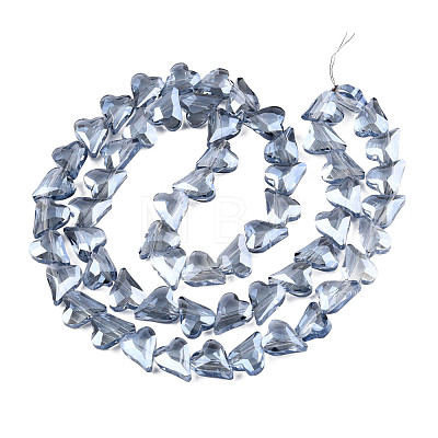 Electroplate Transparent Glass Beads Strands EGLA-N002-44-09-1