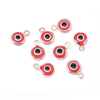 Handmade Evil Eye Lampwork Charms KK-F764-13RG-02-1