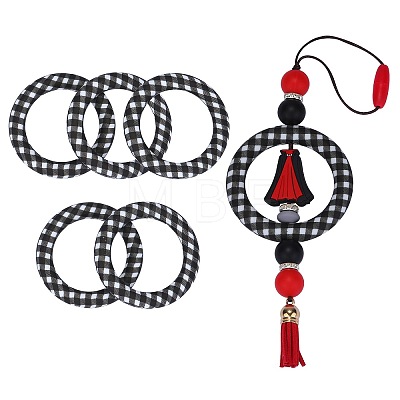 5Pcs Ring Food Grade Eco-Friendly Silicone Beads JX893D-1