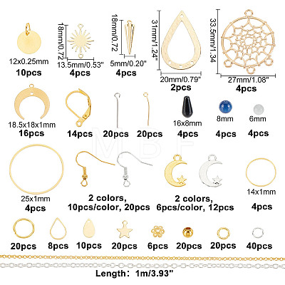 DIY Moon and Star Earring Making Kit DIY-AR0002-58-1