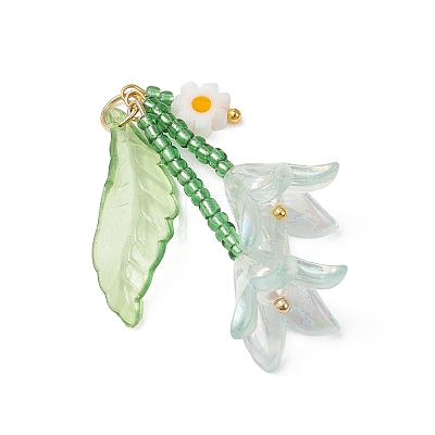 Glass Seed Beaded Pendants PALLOY-MZ01240-1