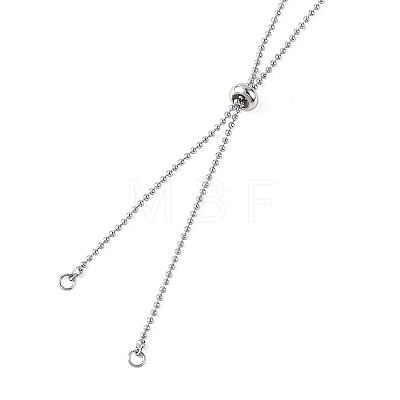 Adjustable 304 Stainless Steel Ball Chains Slider Necklaces Making AJEW-JB01661-02-1