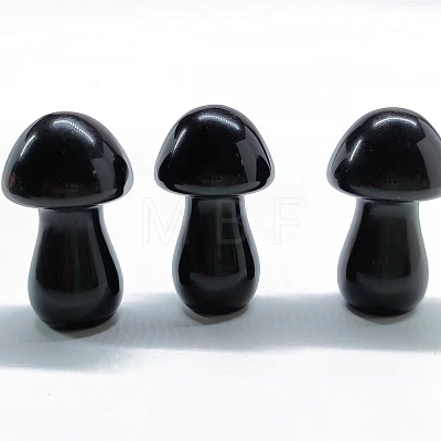 Natural Obsidian Healing Mushroom Figurines PW-WG61562-22-1
