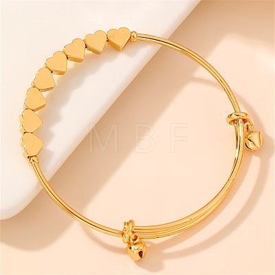 Adjustable Brass Charm Bangles WGD0058-02-1