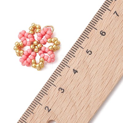 Glass Seed Beaded Pendants PALLOY-MZ01267-03-1