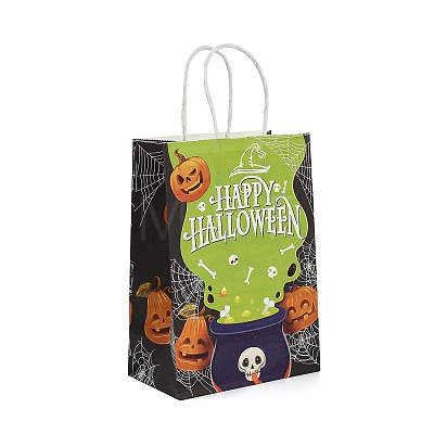 Halloween Paper Cauldron Printed Tote Bags ABAG-P015-05A-1