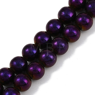 Electroplated Synthetic Magnetic Hematite Beads Strands G-G174-L01-06-1