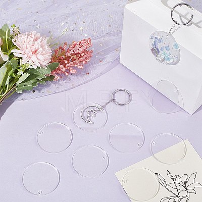 30Pcs Transparent Acrylic Blank Big Pendants TACR-SC0001-20-1