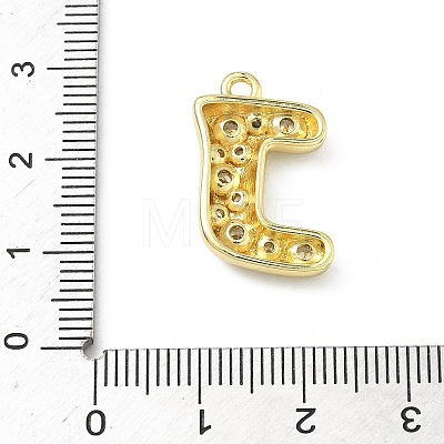 Brass Micro Pave Clear Cubic Zirconia Pendants KK-I476-02G-J-1