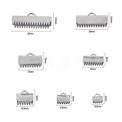 304 Stainless Steel Ribbon Crimp Ends STAS-CJ0001-61-1