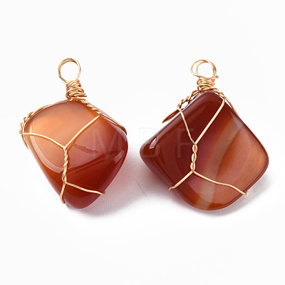 Natural Red Agate Pendants G-N332-50-03-1