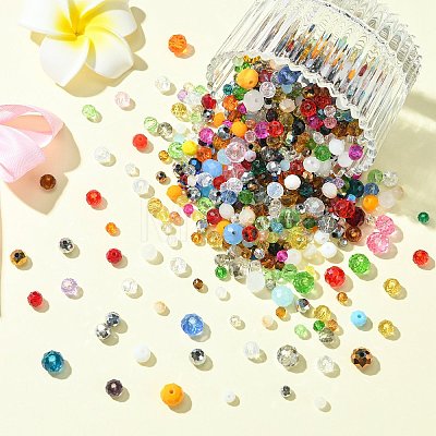 1000Pcs 3 Styles Glass Rondelle Beads GLAA-CJC0009-09C-1
