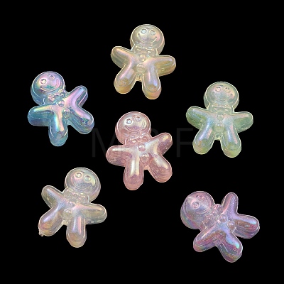 Luminous UV Plating Rainbow Iridescent Acrylic Beads X-PACR-E002-04-1