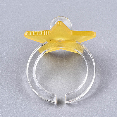 (Jewelry Parties Factory Sale)Transparent Acrylic Cuff Rings RJEW-S047-003-1