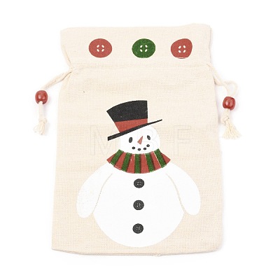 Christmas Theme Cotton Fabric Cloth Bag ABAG-H104-A02-1