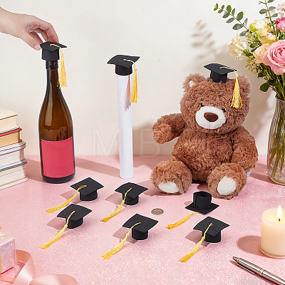 EVA Doctoral Cap Cake Toppers DIY-WH0816-571B-1