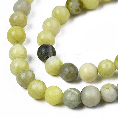 Natural Yellow Mustard Jasper Beads Strands X-G-Q462-6mm-39-1