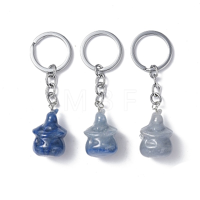 Natural/Synthetic Gemstone Keychains KEYC-P011-04P-1