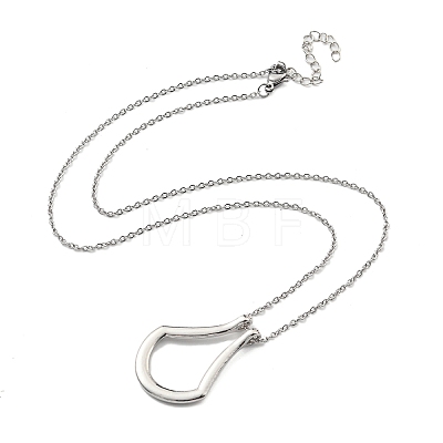 Alloy Teardrop Pendant Necklaces for Women NJEW-G132-01P-1