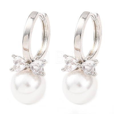 Bowknot with Round Brass Hoop Earrings EJEW-D351-12P-1