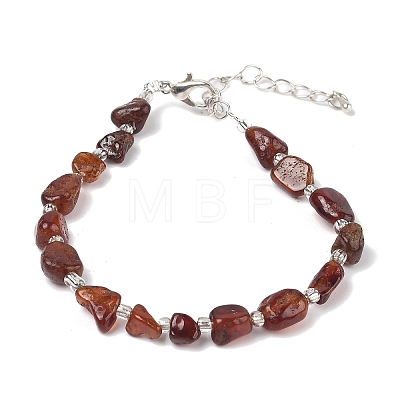 Natural Garnet Chips Bracelets for Women BJEW-H623-01S-04-1