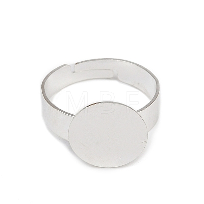 48Pcs 4 Style Adjustable Brass Pad Ring Base Findings KK-FH0004-56-1