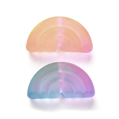 Rubberized Style Luminous Transparent Acrylic Beads LACR-Q002-04-1