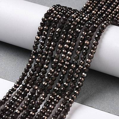 Electroplate Glass Beads Strands GLAA-H021-01B-FP06-1