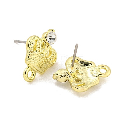 Rack Plating Alloy Stud Earring Finding FIND-C053-03G-01-1