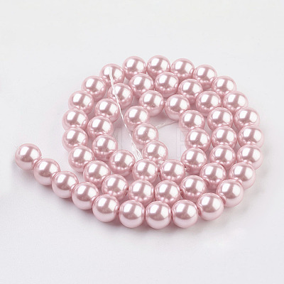 Eco-Friendly Glass Pearl Beads Strands X-HY-A008-8mm-RB109-1