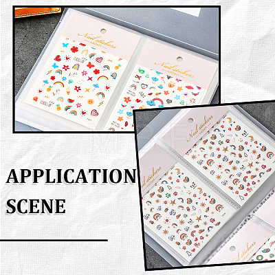 80 Slots PVC Nail Art Sticker Storage Books AJEW-SP0006-35B-1