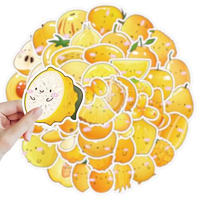 50Pcs Fruits Theme Waterproof PVC Stickers Set PW-WGDB468-01-1