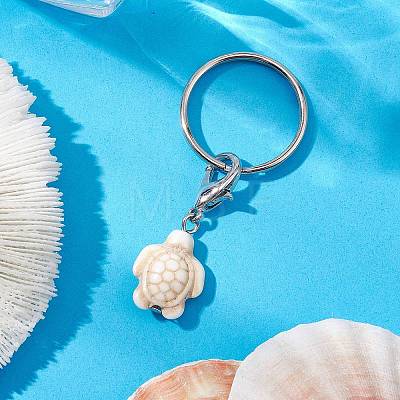 Turtle Dyed Synthetic Turquoise Keychain KEYC-JKC00962-02-1