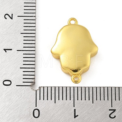 Rack Plating Brass Enamel Religion Hamsa Hand Connector Charms KK-A234-020-G-1