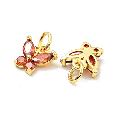 Rack Plating Brass Inlaid Cubic Zirconia Charms KK-G394-03G-1