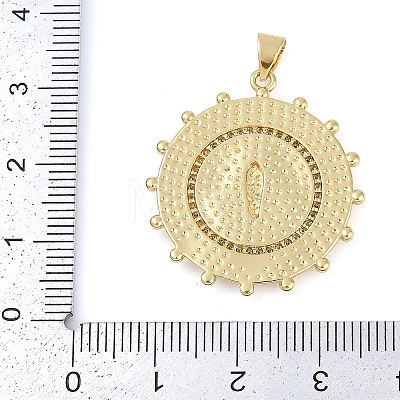 Rack Plating Brass Micro Pave Clear Cubic Zirconia Pendants KK-P287-36B-G-1