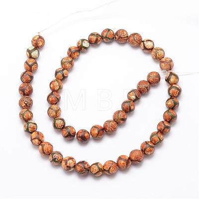 Tibetan Style MIxed Pattern dZi Beads G-K166-02-8mm-L2-1