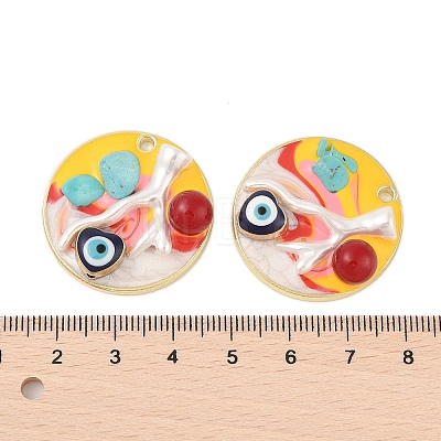 Rack Plating Alloy Enamel Pendants FIND-Z062-01G-1