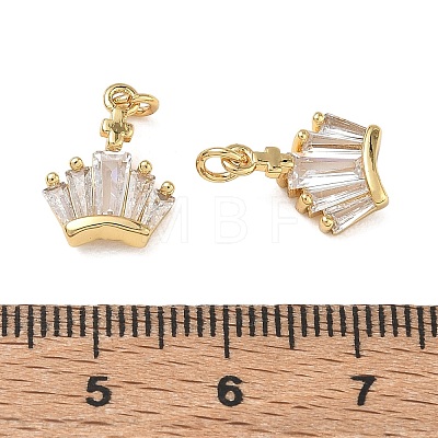 Brass Pave Clear Cubic Zirconia Charms CU-CBAF0F8-13G-1