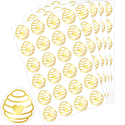 Honeycomb Gold Foil Self-adhesive Stickers DIY-WH20001-13A-1