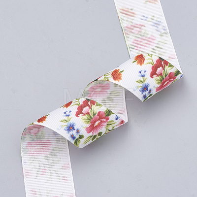 Single Face Printed Polyester Grosgrain Ribbons SRIB-N002-D05-1
