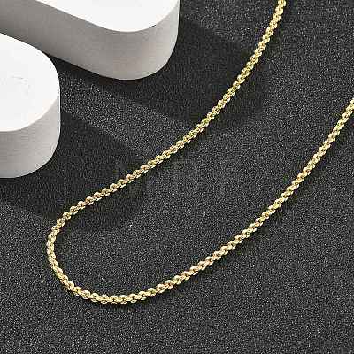 Brass Rolo Chains Necklaces for Women NJEW-D302-22G-1