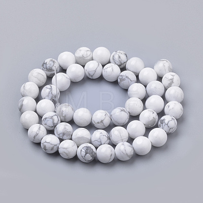 Natural Howlite Beads Strands G-S259-47-10mm-1