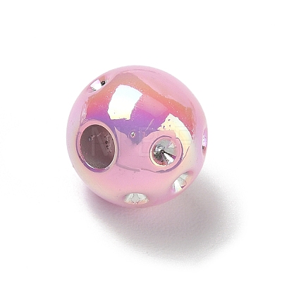 UV Plating Opaque Acrylic European Bead Rhinestone Settings AC-CBA6658-06H-1