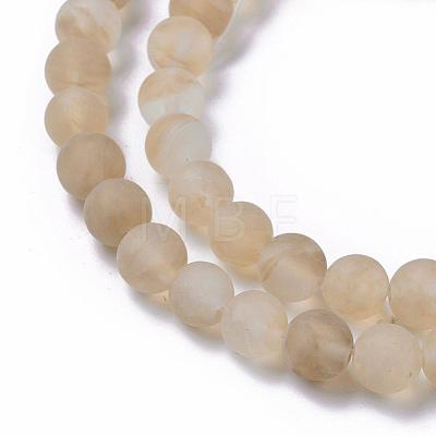 Coffee Watermelon Stone Glass Beads Strands G-D687-6mm-1