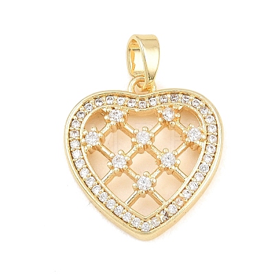 Brass Micro Pave Clear Cubic Zirconia Pendants CU-CBA9B49-01C-G-1
